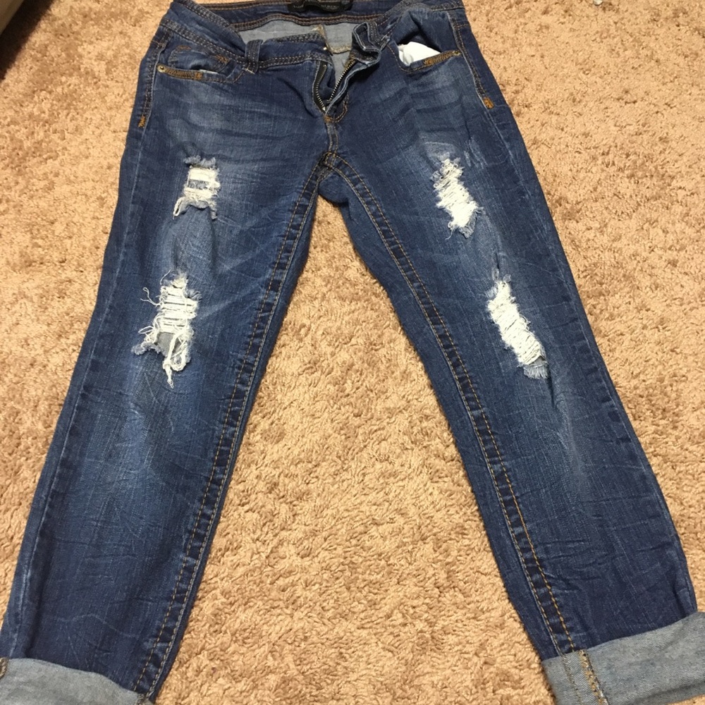 Blue jean capris